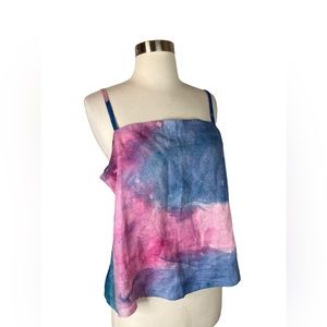 Women's Tie-Dye Pink & Blue Spaghetti Strap Camisole